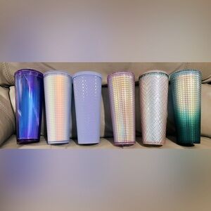 Lot of 6 Starbucks 24 oz Cold Beverage Tumblers